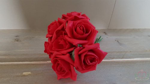 foam Rose Emilia 6cm. Rood BUNDEL7 bundel