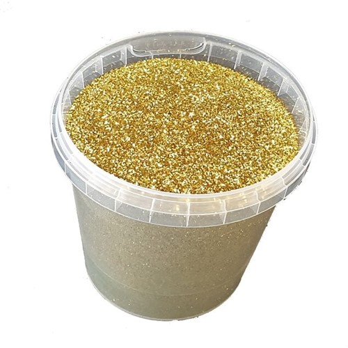 Glitter, Goudkleurig Maat glitters 1/64 | 0,6 mm | 15 Hex | Per EMMER 400 Bloemenglitters