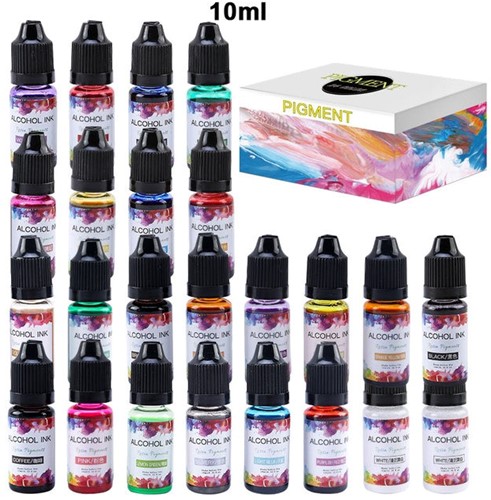 Resin Pigments Alkohol inkt Kleurstof Met. Yellow  Metalic kleur. Resin Pigments