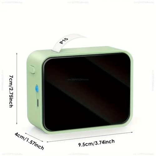 Mini Labelprinter P15 Labelmaker groen incl software met 1 gratis startrol / st Print labels vanaf je tablet of telefoon EN zonder inkt 