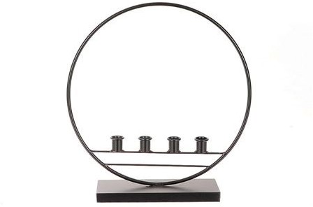 Frame Candleholder Kertas – L38xW11xH41 – Zwart – Met 4 Kaarsenhouders Zwart met 4 kaarsenhouders