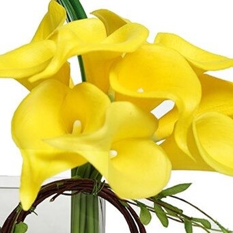 Calla Real Touch Yellow orange +/- 7 cm. en 37cm lang. / st Calla Real Touch +/- 7 cm.