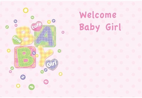 Bloemenkaartjes Baby Girl- Welcome pakje 50 Wenskaarten