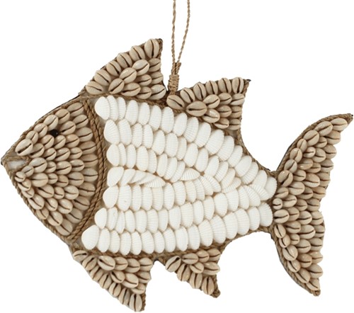 Hanger schelpen vis 29x23cm