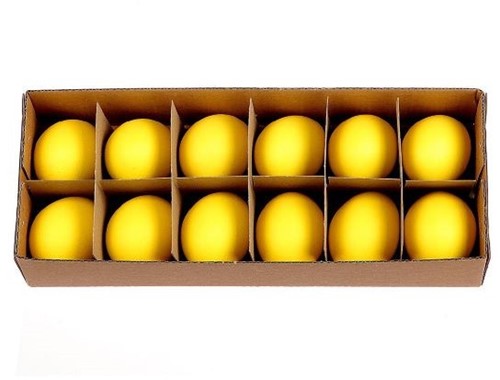 Kippeneieren Geel - Set van 12 Stuks - Echte Leeggeblazen Eieren voor Decoratie echte leeggeblazen eieren voor decoratie