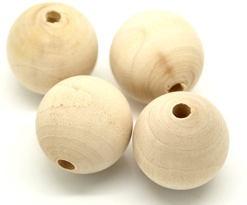 Houten kralen 25mm per 3 stuks Houten kralen 25mm per 3