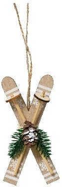 Hanger Houten Ski’s – 8 cm – Houten Figuurtjes voor Bloemschikken en Kerstboom Houten figuurtjes voor bloemschikken en kerstboom