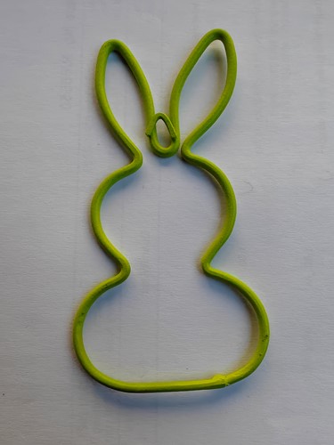 Metalen frame Haas haasje staand oor hanger 15 cm Lime green Limegroen OP=OP Hang Metal Rabbit eenmalig artikel