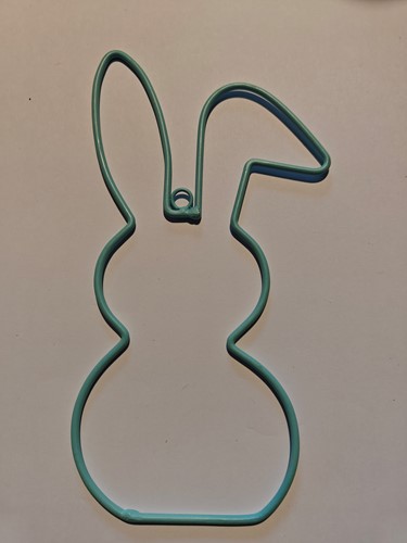 Metalen frame Haas haasje hangend oor hanger 10 cm Turquoise OP=OP Hang Metal Bunny eenmalig artikel
