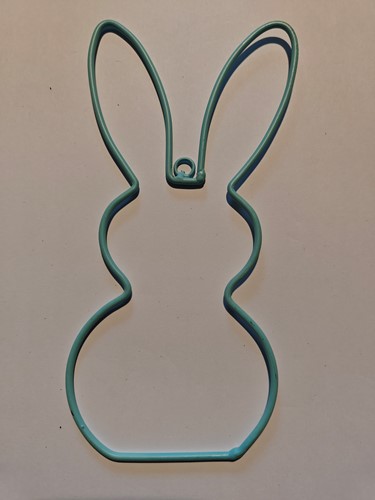 Metalen frame Haas haasje staand oor hanger 20 cm Turquoise OP=OP Hang Metal Rabbit eenmalig artikel