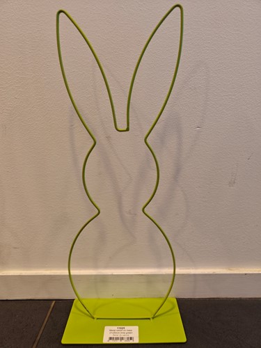 Metalen frame Haas staand oor op voet 50 cm Lime green Limoengroen OP=OP standaard Metal Rabbit eenmalig artikel