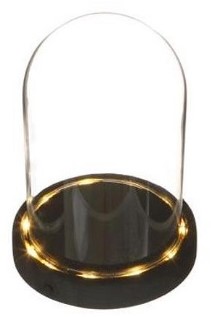 Actie Stolp met Led verlichting Black Bell 12 cm diameter 16.5cm hoog stolp met LED