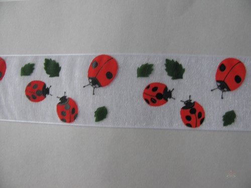 Lint Lieveheersbeestje 38 mm breed rol 15 meter Lieveheersbeestje