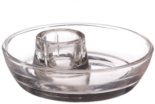 Kaarsenstandaard Mila Clear 9.8cm*3cm h.3 Ø9.8 cm