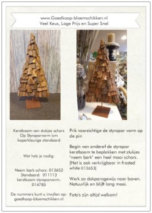 1 Werkbeschrijving sparen max 1 per klant Kerstboom Styropo - Kerstboom Styropor schors op voet Werkbeschrijving