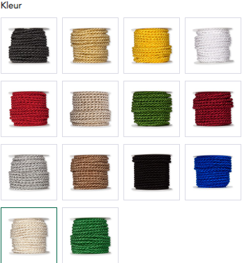 Koord, glanzend gekleurd koord 6mm / rol 10 m