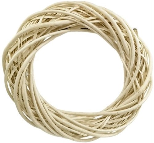 Krans wilgentenen 25 cm. naturel lichtbruin gebleekt wicker Krans  