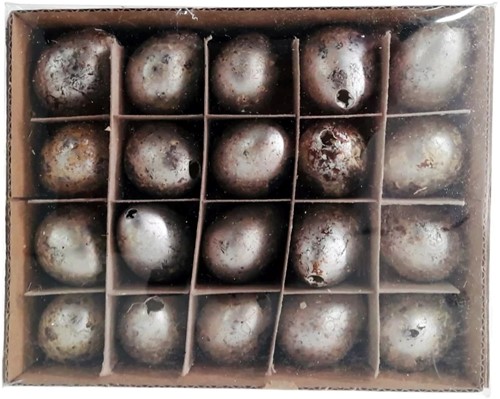 Kwarteleitjes Zilverwash - Doosje van 60 Uitgeblazen Eitjes Voor Decoratie Kwartel eitjes uitgeblazen voor decoratie