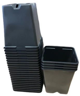Kweekpotten Vierkant Zwart 9x9x10cm pak +/- 100 st zaaipotten opkweekpotten stekpotjes