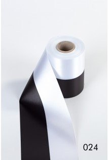Nationaal vlag Lint Zwart/Wit oa Bretagne 100 MM breed, per 1 meter LINT VLAG  Zijde Superkwaliteit!
