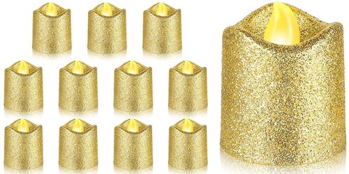 Actie Led Minikaarsje GOUD GLITTER         PER STUK! mooi klein kaarsje, kunnen in waxinehouder