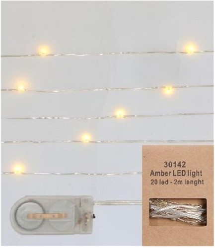 Ledlampje WARMWIT 20 lampjes 2 m met batterij Led lampjes