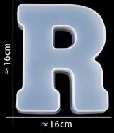 Siliconenmal 16 cm Letter R voor Epoxy Resin, Zeep, Kaars etc