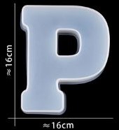 Siliconenmal 16 cm Letter P voor Epoxy Resin, Zeep, Kaars etc