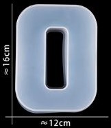 Siliconenmal 16 cm Letter O voor Epoxy Resin, Zeep, Kaars etc