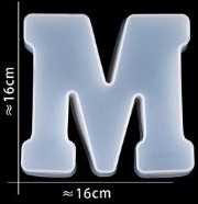 Siliconenmal 16 cm Letter M voor Epoxy Resin, Zeep, Kaars etc