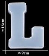 Siliconenmal 16 cm Letter L voor Epoxy Resin, Zeep, Kaars etc