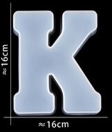 Siliconenmal 16 cm Letter K voor Epoxy Resin, Zeep, Kaars etc