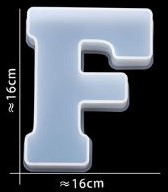 Siliconenmal 16 cm Letter F voor Epoxy Resin, Zeep, Kaars etc