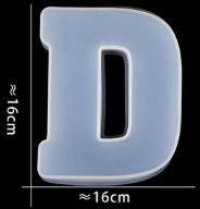 Siliconenmal 16 cm Letter D voor Epoxy Resin, Zeep, Kaars etc