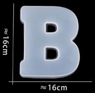 Siliconenmal 16 cm Letter B voor Epoxy Resin, Zeep, Kaars etc