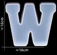 Siliconenmal 16 cm Letter W voor Epoxy Resin, Zeep, Kaars etc
