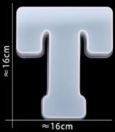 Siliconenmal 16 cm Letter T voor Epoxy Resin, Zeep, Kaars etc