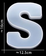 Siliconenmal 16 cm Letter S voor Epoxy Resin, Zeep, Kaars etc