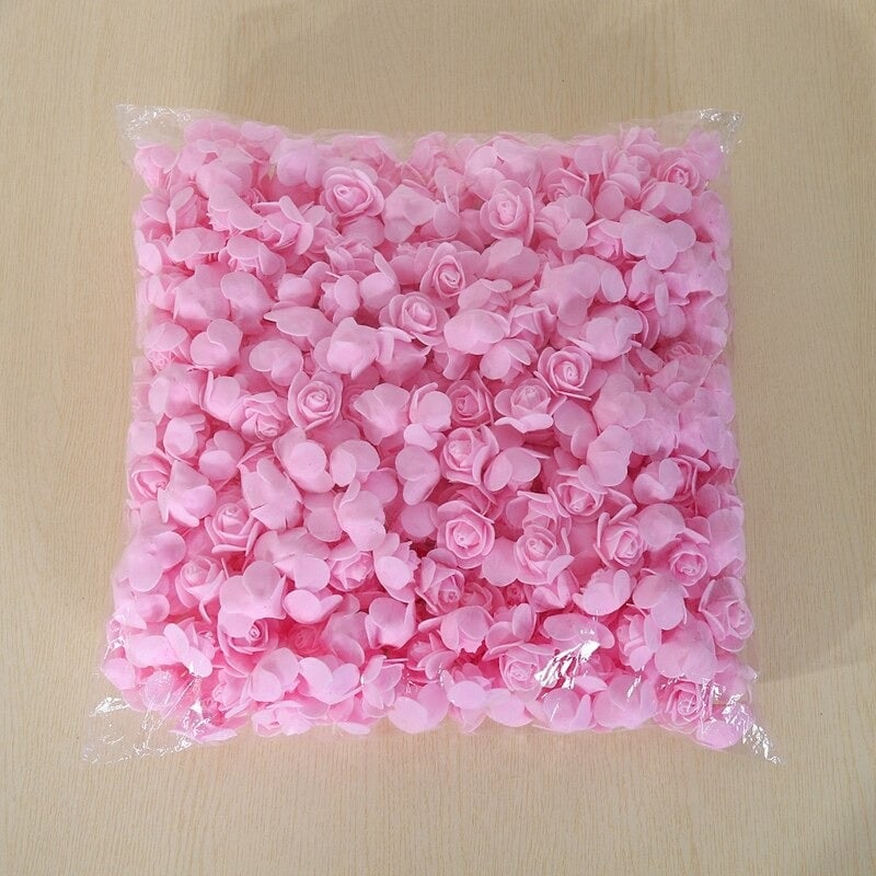 Decoflorall Foamroos Lia 3.5 cm Roze +/- 50st Los roosjes voor wat grotere Rose Beer