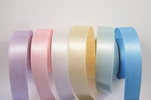 Lint 12mm Dubbelsatijn 6 Pastelkleuren +/- 3yard per kleur kleinverpakking Pastel
