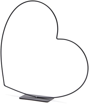  Frame Metalen hart op voet 25 cm zwart Liggend Metalenframe Metal heart lying on base 25cm black