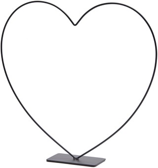 Frame Metalen hart op voet 25 cm zwart Staand Metal heart standing on base 25cm black zwart