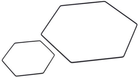 Metalen frame Hexagon 40 cm  Metalenframe Metal hexagon om te HANGEN