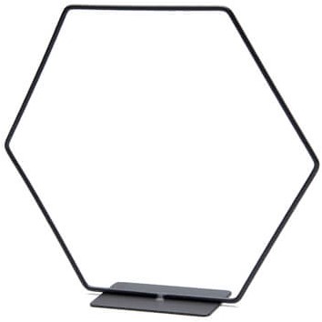 Actie Metalen Frame Hexagon op Voet 40 cm - Zwart Decoratief Frame Metalenframe Metal hexagon on base 40cm black