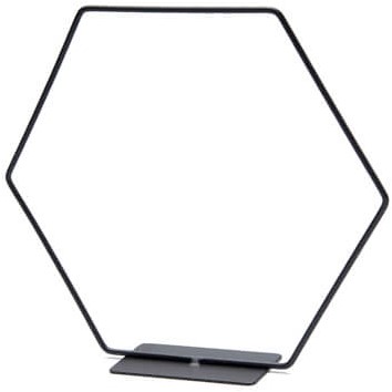 Metalen frame Hexagon op voet 25 cm  Metalenframe Metal hexagon on base 25cm black