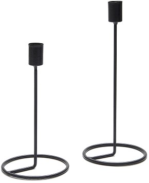 Kandelaar Metal candle holder 20cm black Metalen kaarsenhouder voor kaarsen