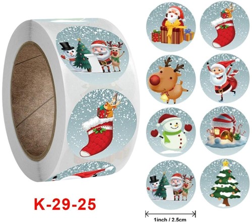 500 Stickers Labels Kerstetiketten Merry Christmas K29-25 Kerst sluitsticker
