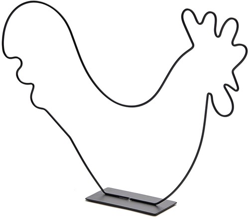 Metalen frame Haan op voet  40x28cm Zwart Metalen frame Metal rooster