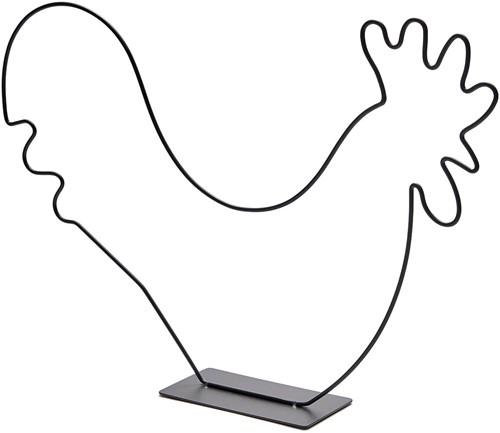 Metalen frame Haan op voet 50x35cm Zwart Metalenframe Metal rooster