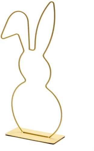 Metalen frame Haas haasje hangend oor op voet 40 cm Geel Metalenframe Metal Bunny on base